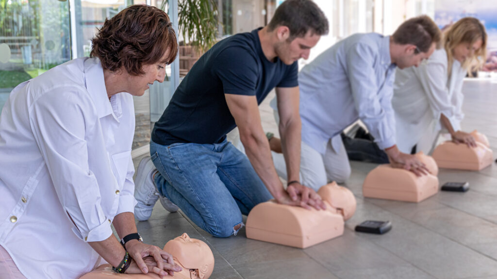 CPR instructor training with a Practi-Man manikin